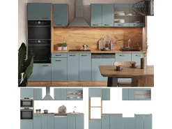 Mueble de cocina roble azul-gris-dorado 300x46x81.6 r-line