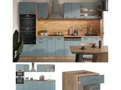 Mueble de cocina roble azul-gris-dorado 300x46x81.6 r-line