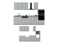 Mueble de cocina roble azul claro/gris dorado 300x60x81.6 fame-line