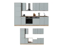Mueble de cocina roble azul claro/gris dorado 300x60x81.6 fame-line