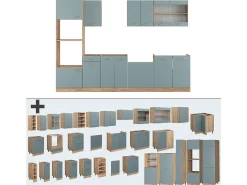 Mueble de cocina roble azul-gris-dorado 300x60x81.6 r-line