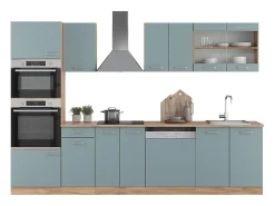 Mueble de cocina roble azul-gris-dorado 300x60x81.6 r-line