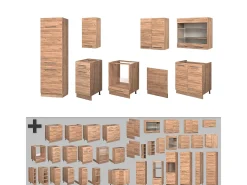 Mueble de cocina roble dorado 300x60x81.6 fame-line