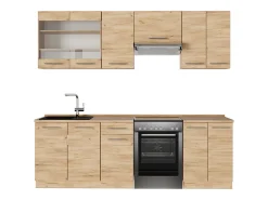 Mueble de cocina roble dorado 240x46x81.6 fame-line