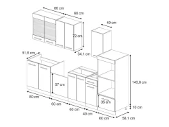 Mueble de cocina roble dorado 300x46x81.6 fame-line