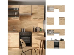 Mueble de cocina roble dorado 200x60x81.6 fame-line