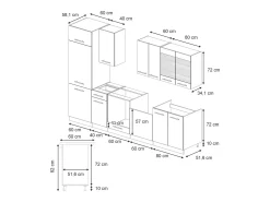 Mueble de cocina roble dorado 300x60x81.6 fame-line