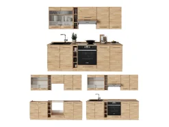 Mueble de cocina roble dorado 235x60x81.6 fame-line