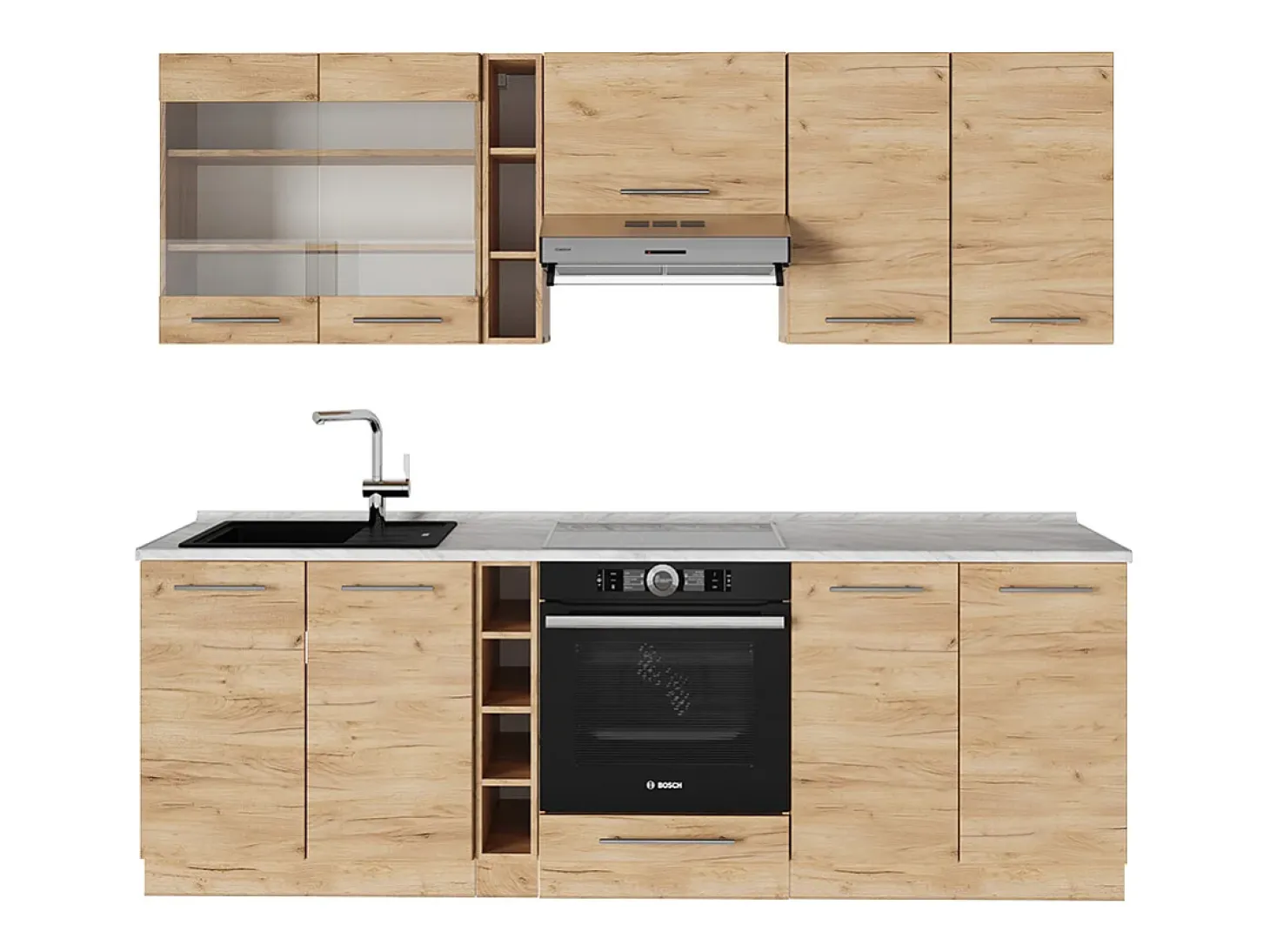 Mueble de cocina roble dorado 235x60x81.6 fame-line