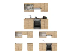 Mueble de cocina roble dorado 200x46x81.6 fame-line