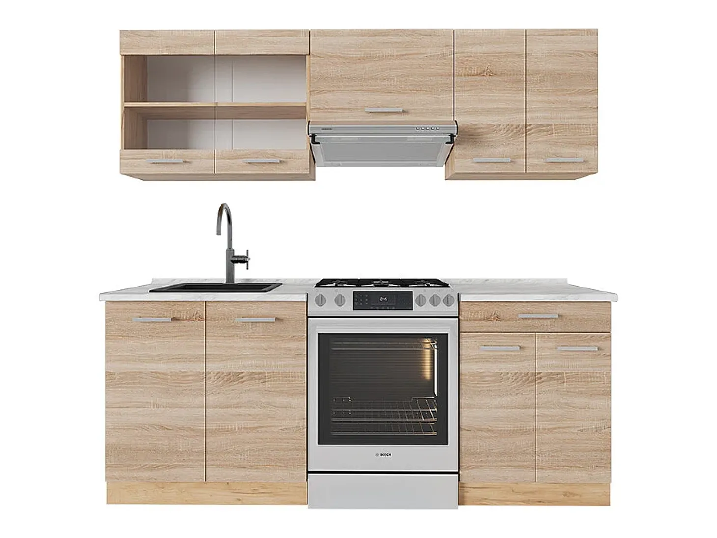 Mueble de cocina roble sonoma/goldkraft 200x60x81.6 r-line