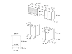 Mueble de cocina roble sonoma/goldkraft 200x60x81.6 r-line