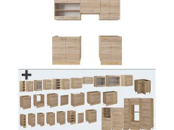 Mueble de cocina roble sonoma/goldkraft 200x60x81.6 r-line