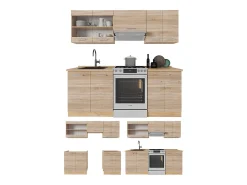 Mueble de cocina roble sonoma/goldkraft 200x60x81.6 r-line