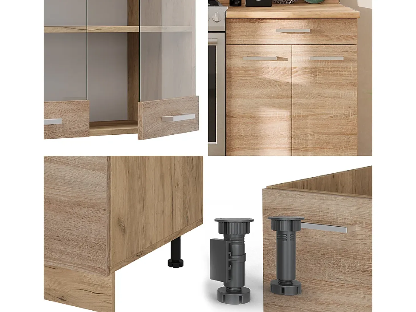 Mueble de cocina roble sonoma/goldkraft 200x60x81.6 r-line