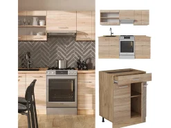 Mueble de cocina roble sonoma/goldkraft 200x60x81.6 r-line