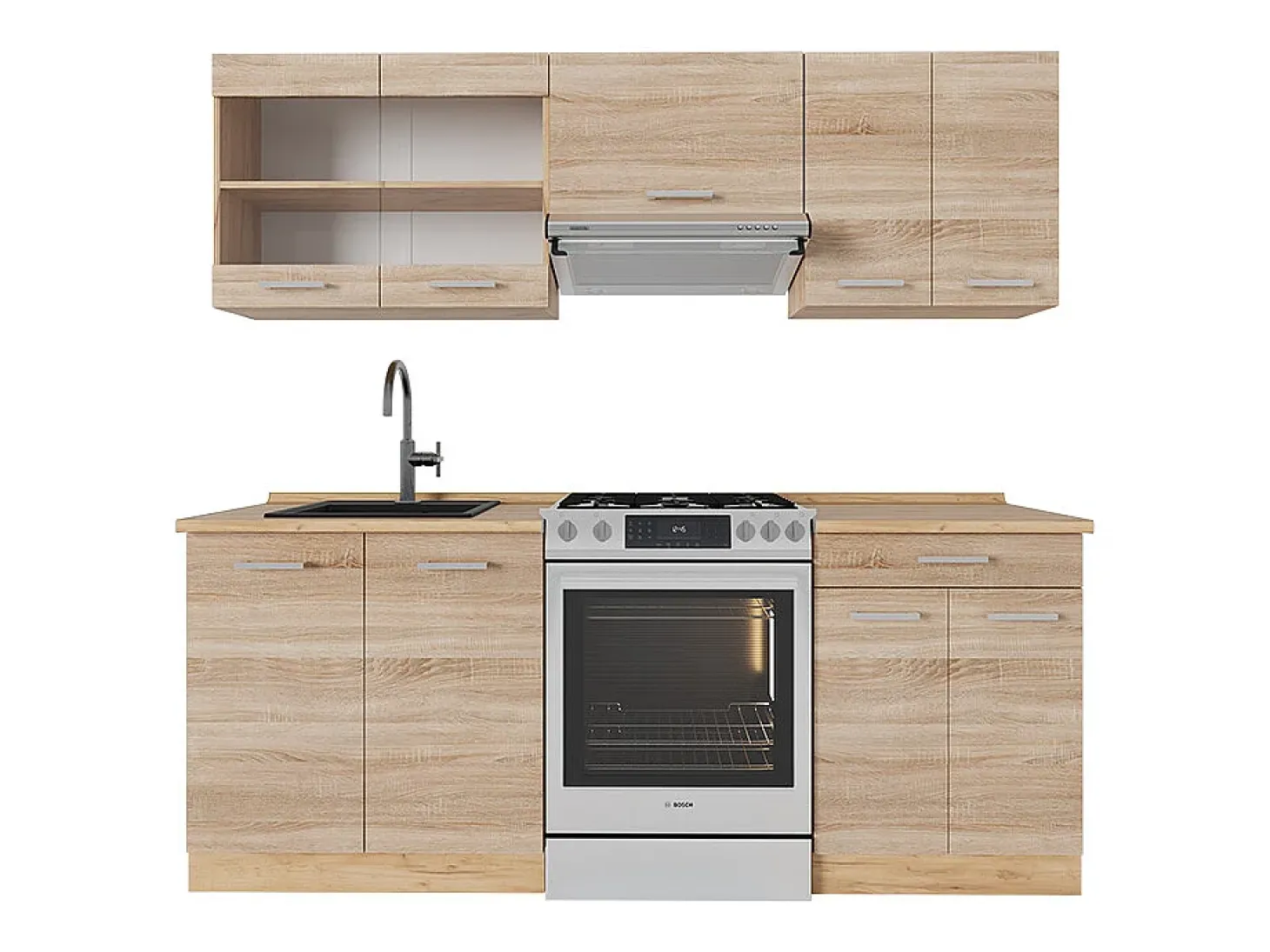 Mueble de cocina roble sonoma/goldkraft 200x60x81.6 r-line