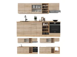 Mueble de cocina roble sonoma/goldkraft 240x46x81.6 r-line