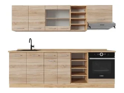 Mueble de cocina roble sonoma/goldkraft 240x46x81.6 r-line