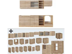 Mueble de cocina roble sonoma/goldkraft 240x46x81.6 r-line