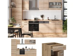 Mueble de cocina roble sonoma/goldkraft 300x46x81.6 r-line