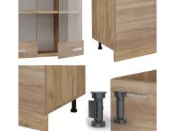Mueble de cocina roble sonoma/goldkraft 300x60x81.6 r-line