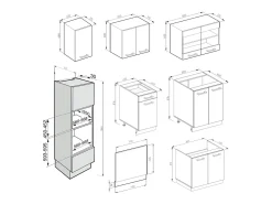 Mueble de cocina rojo brillo intenso/blanco 300x60x81.6 r-line