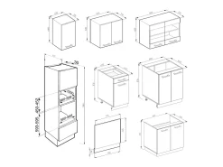 Mueble de cocina rojo brillo intenso/roble dorado 300x60x81.6 r-line