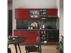 Mueble de cocina rojo/antracita 240x60x81.6 r-line
