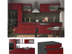 Mueble de cocina rojo/antracita 350x46x81.6 r-line