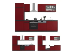 Mueble de cocina rojo/antracita 300x46x81.6 r-line
