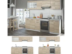 Mueble de cocina sonoma/blanco 240x60x81.6 raul