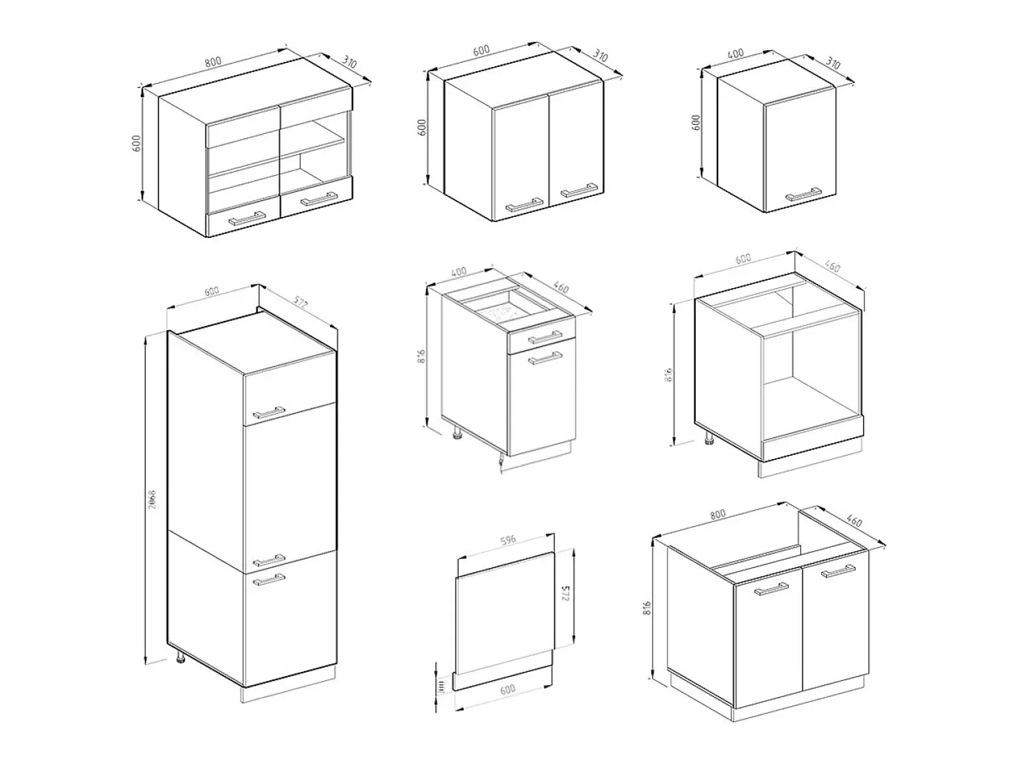 Mueble de cocina sonoma/blanco 300x60x81.6 r-line