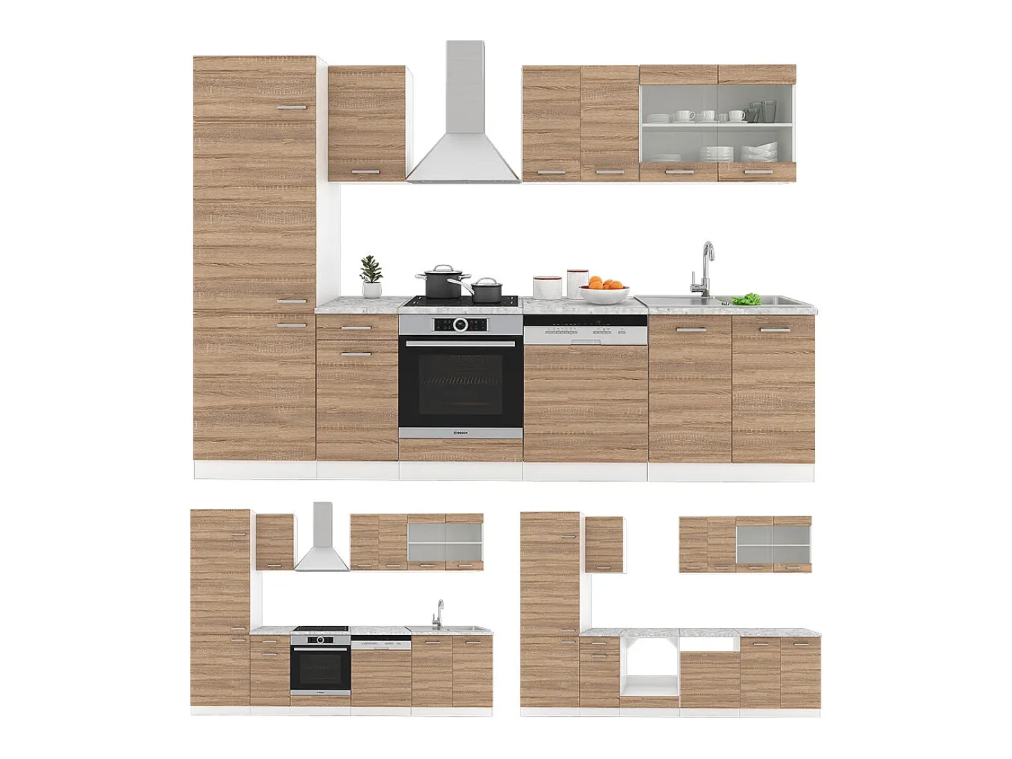 Mueble de cocina sonoma/blanco 300x60x81.6 r-line