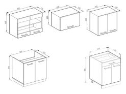 Mueble de cocina sonoma/blanco 200x60x81.6 r-line