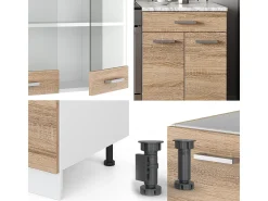 Mueble de cocina sonoma/blanco 200x60x81.6 r-line