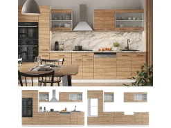 Mueble de cocina sonoma/blanco 350x60x81.6 r-line