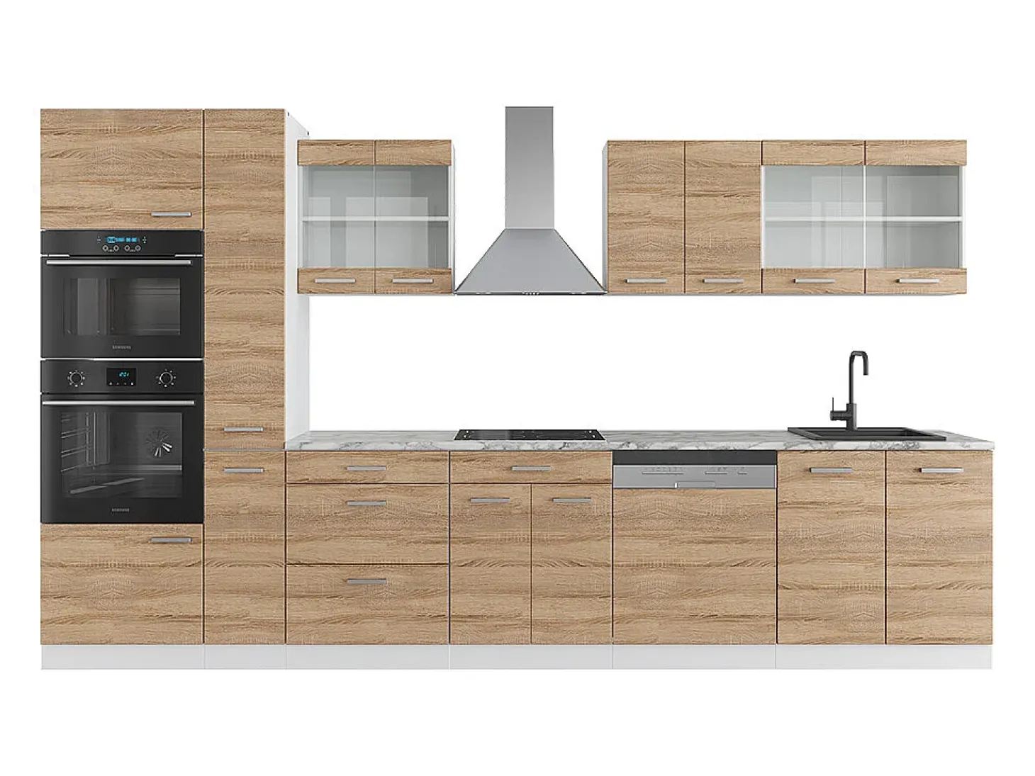 Mueble de cocina sonoma/blanco 350x60x81.6 r-line