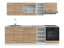 Mueble de cocina sonoma/blanco 240x46x81.6 r-line