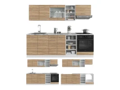 Mueble de cocina sonoma/blanco 240x46x81.6 r-line