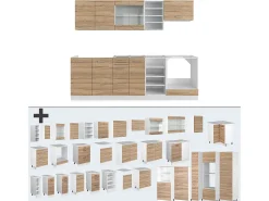 Mueble de cocina sonoma/blanco 240x46x81.6 r-line