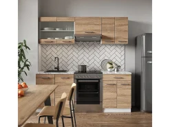 Mueble de cocina sonoma/blanco 200x60x81.6 r-line