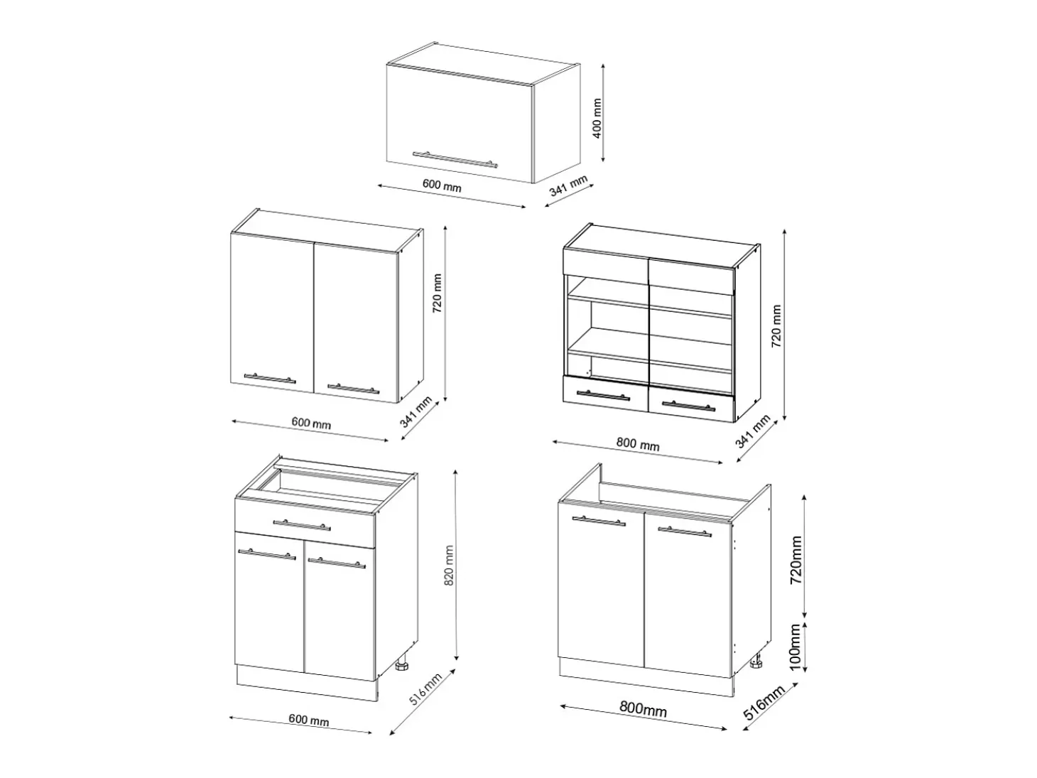 Mueble de cocina verde-dorado casa de campo/antracita 200x60x81.6 fame-line