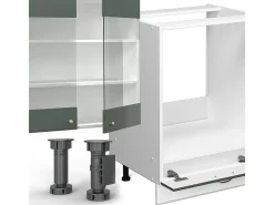 Mueble de cocina verde-dorado casa de campo/blanco 355x60x81.6 fame-line