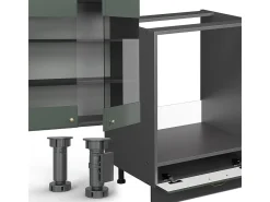 Mueble de cocina verde-dorado casa de campo/antracita 300x60x81.6 fame-line
