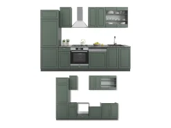 Mueble de cocina verde-dorado casa de campo/antracita 300x60x81.6 fame-line