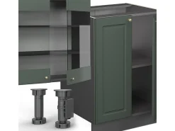 Mueble de cocina verde-dorado casa de campo/antracita 300x60x81.6 fame-line