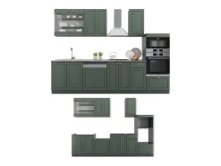 Mueble de cocina verde-dorado casa de campo/antracita 300x60x81.6 fame-line