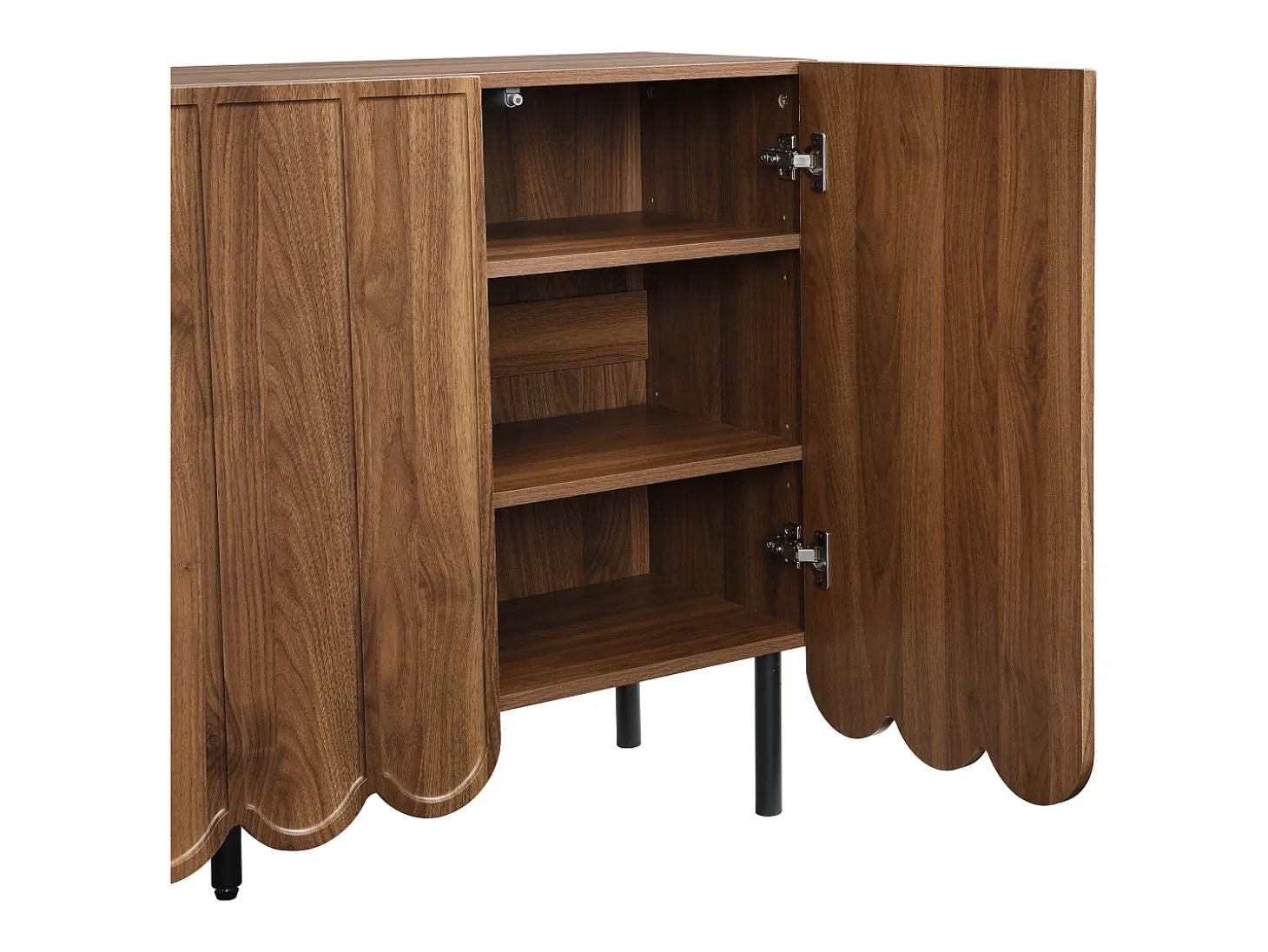 Mueble de comedor en nogal, aparador de tres puertas, multifuncional, 120x35x80 cm, nogal