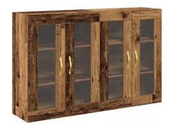 Mueble de pared de 2 piezas, madera antigua, 69,5 x 34 x 90 cm